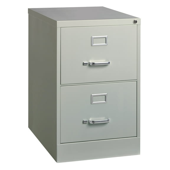 Hirsh 25" Deep 2 Drawer Legal Width Metal Vertical File Cabinet, Commercial Grade, Gray