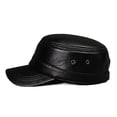 thumbnail image 2 of New Men's Leather Hats Spring Autumn Winter Hat Genuine Leather Hat Sheepskin Caps Flat Cap ,Classic Vintage, 2 of 6