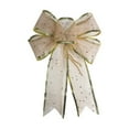 thumbnail image 3 of EWASWON Christmas Gold Mesh Bow with Sequins & Piping - 29cm Champagne Holiday Ornament for Tree, Wreath, Gift Box & Window Decor, 3 of 6