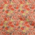 thumbnail image 1 of oneOone Rayon Dark Peach Fabric Tropical Leaf Sewing Craft Projects Fabric Prints By Yard 56 Inch Wide, 1 of 5