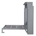 thumbnail image 2 of Gray Queen Murphy Bed - Space-Saving Wall Bed with LED Lights, 2 of 8