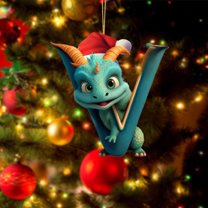 Pendant X1 Clearance! Christmas Dinosaur Ornaments 26 Letter Cartoon Pendant for Kids Acrylic Figures Hanging Gift for Christmas Tree Christmas Decoration 2023 Funny Dinosaur Decor for Baby Boy