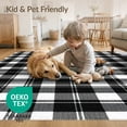 thumbnail image 4 of ODIKA 3'x5' Washable Throw Rug Stain Resistant, Low Profile, Non-Slip Checkered Farmhouse Welcome Doormat Layering Layered Plaid Under Refined for Entryway, Kitchen, Mudroom, 4 of 7