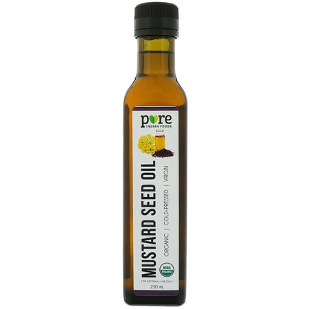 Pure Indian Foods  Organic Cold Pressed Virgin Mustard Seed Oil  250 (Best Mustard Oil Brand In India For Cooking)
