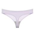 thumbnail image 2 of PiGOGI Women's Summer Seamless Thong Underwear - Low Rise Breathable Panties - Comfortable Lace Underwear for Daily Wear Purple, 2 of 4