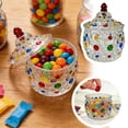 thumbnail image 2 of Glass Candy Jar with Lid, 11cm Colorful Dot Candy Dish for Dessert, Cookie, Jewelry, Wedding Party Decor, Kitchen & Tabletop Storage (4.33x3.15in), 2 of 8