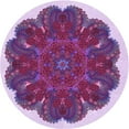 thumbnail image 1 of Ahgly Company Machine Washable Indoor Round Transitional Bright Lilac Purple Area Rugs, 3' Round, 1 of 7