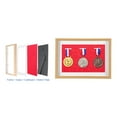 thumbnail image 4 of Uxcell Medal Display Case, 3 Medal Resin Display Frame Shadow Box Sports Medal, Red Base Poplar, 4 of 7