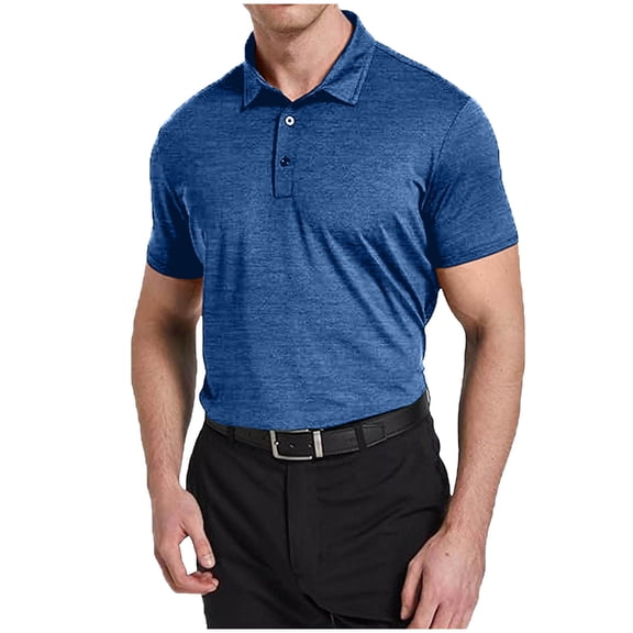 Chiccall Men's Short Sleeve Shirts 3 Button Quick Dry Wicking Workout T Shirts Casual Collared Shirt