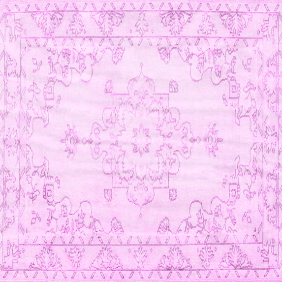 Ahgly Company Indoor Square Persian Pink Traditional Area Rugs, 6' Square