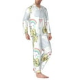 thumbnail image 3 of Kll Green Blue Avocado Sleepwear Mens Flannel Pajamas,Long Cotton Pj Set, 3 of 9