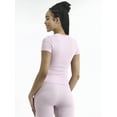 thumbnail image 3 of No Boundaries Cotton Stretch Ribbed Tee with Short Sleeves, Women's XS-3XL, 3 of 5