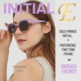 thumbnail image 2 of Leafael Personalized Initials Polarized Sunglasses for Women, Letter E – Two-Tone Purple Square Frame, UV400 Monogram Sunglasses, Gift for Her & Bridesmaids, 2 of 6