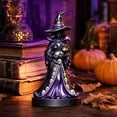 thumbnail image 2 of Halloween Witch Statue 6" Resin Gothic Figurines Bookshelf Desktop Decor Ornament, 2 of 7
