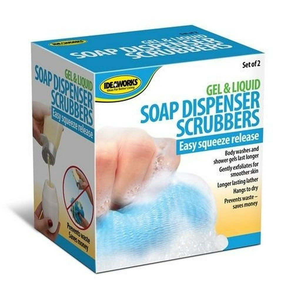 2pk Soap Dispenser Scrubber Loofah Bath Sponge Shower Gel Liquid Body