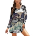 thumbnail image 1 of The Great Wave Color Glitch Sweetheart Knot Flared Dress Fashion Design Large Size Loose Dress Threshold Inverted Tumblr, 1 of 5