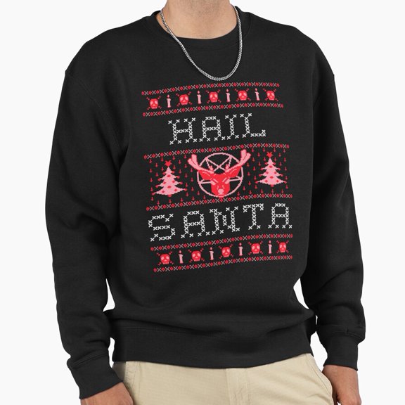 Funny Christmas Sweater Hail St. Nick Reindeer Graphic Unisex Sweatshirt Funny Retro G21245, Up to Size 5XL