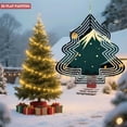 thumbnail image 4 of Stylish Metal Hanging Christmas Tree Wind Spinner - Festive Garden Decor with Concentric Lines & Starry Night Design for Yard, 4 of 7