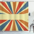 thumbnail image 1 of Vintage Rainbow Shower Curtain, Hand Drawn Style Burst of Colorful Sunbeams with Grunge Effect Retro Design, Fabric Bathroom Set with Hooks, 69W X 75L Inches Long, Multicolor, by Ambesonne, 1 of 3