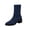 Dark Blue, variant on Knit Elastic Ankle Boots for Women's Chunky Block Heel Stretchy Sock Booties Slim Pointed Toe Low heeled Casual Fall Winter Lightweight Chelsea Short Boots Black 7(39)