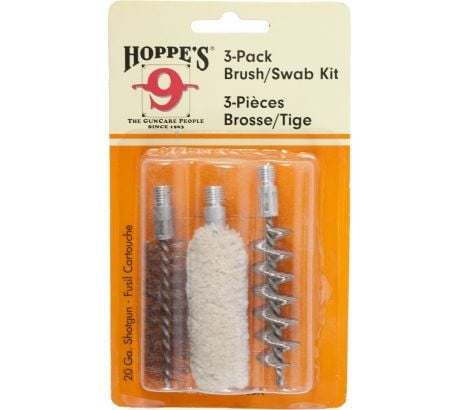 Hoppe's 3-Pack Brush/Swab Kit - Shotgun Cleaning Kits, 20 Gauge