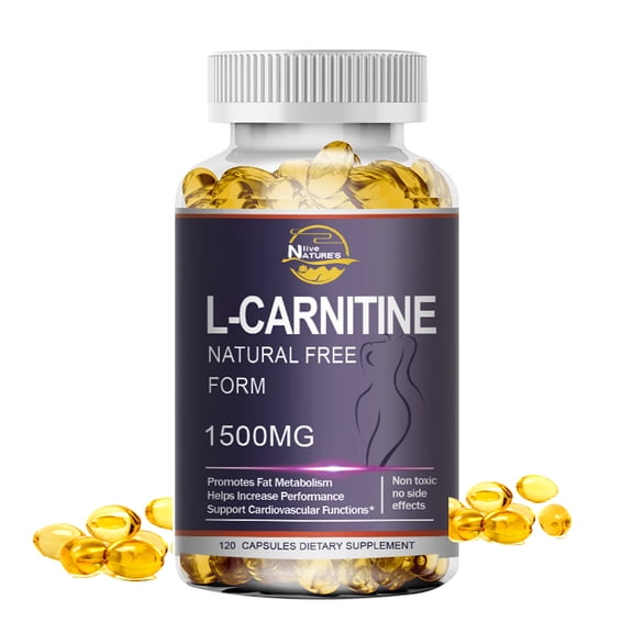 NATURE'S LIVE L-Carnitine 1500mg, High Potency Supplement for Energy Support & Athletic Performance, 120 Capsules