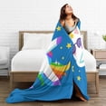 thumbnail image 5 of Kll Fleece Blanket Plush Throw Blanket Cool Unicorn Star Golden,Soft Fuzzy Cozy Flannel Blanket For Couch Sofa Bed.(50"X40"), 5 of 9