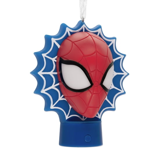 Hallmark Marvel Spider-Man Face on Web with Light Ornament, 0.17lbs