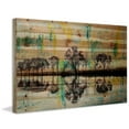 thumbnail image 2 of "Green and Yellow Splashes" Painting Print on Natural Pine Wood, 2 of 5