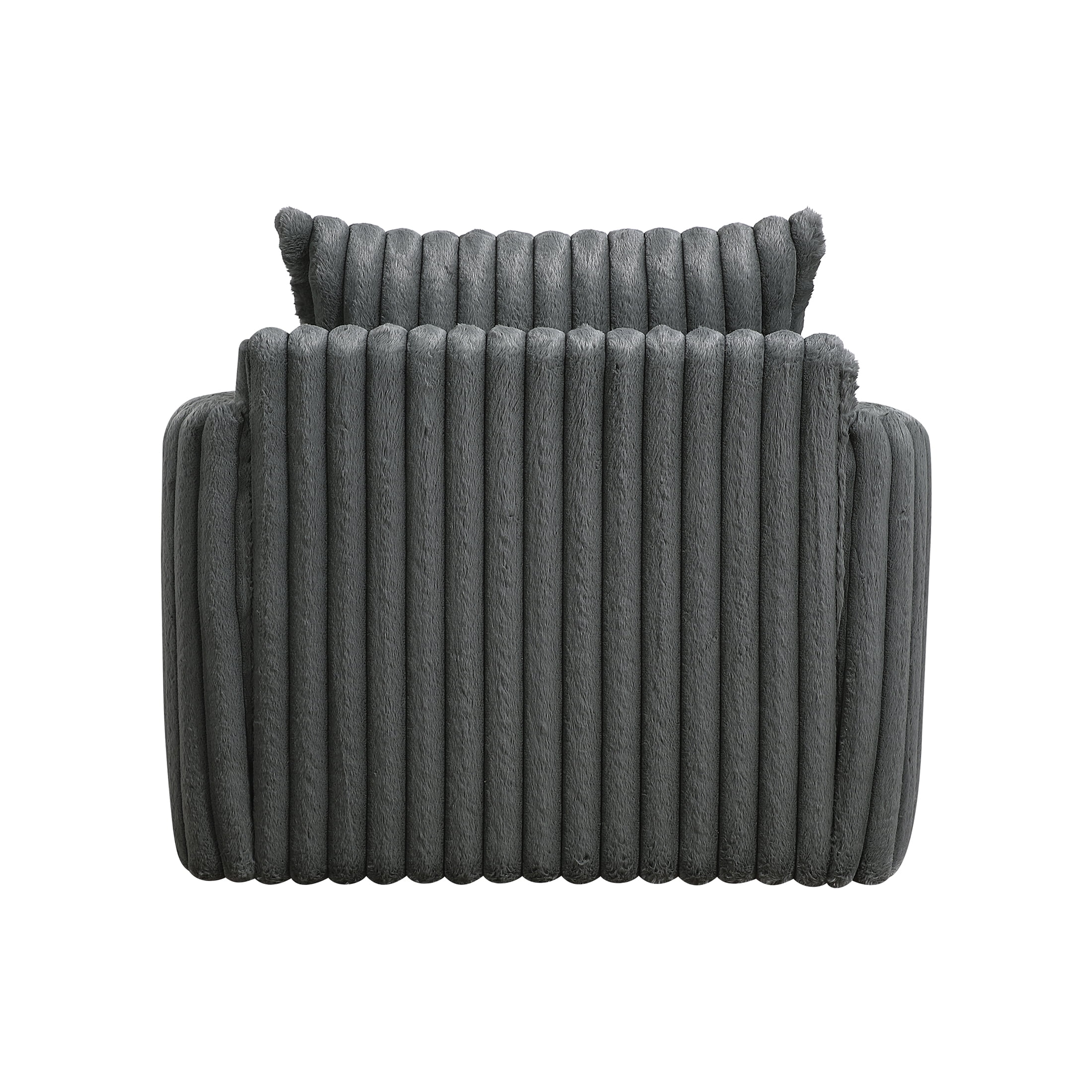 OakvillePark Ravenridge Corduroy Swivel Chair, Dark Gray
