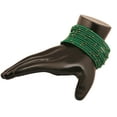thumbnail image 2 of Sunsoul by Touchstone "Silk Thread Bangle Collection" Indian Bollywood Handcrafted Faux Silk Green Thread Golden Beads Bangle Bracelets Designer Jewelry For Women In Antique Gold Tone. Set of 12., 2 of 5