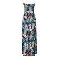 thumbnail image 5 of HA-EMORE Women's Summer Off-Shoulder Long Dress Strapless Sleeveless Wrapped Waist Pleated Long Printed Vacation Colorfully, 5 of 7