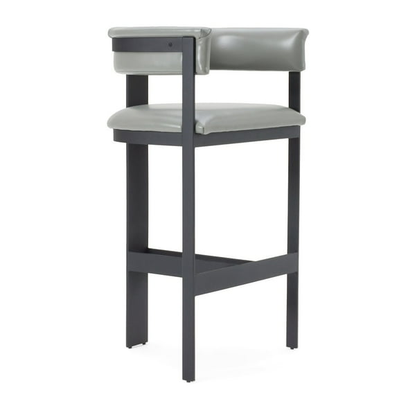 Modrest Boswell - Modern Grey Faux Leather Black Barstool