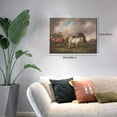 thumbnail image 2 of Fuzoiu Three Horses Oil Painting Print Canvas Wall Decorative,Modern Artwork Picture Decor Painting,Living Room Bedroom Home Office,Framed Hangable Decorative Artwork Size 30x40, 2 of 6