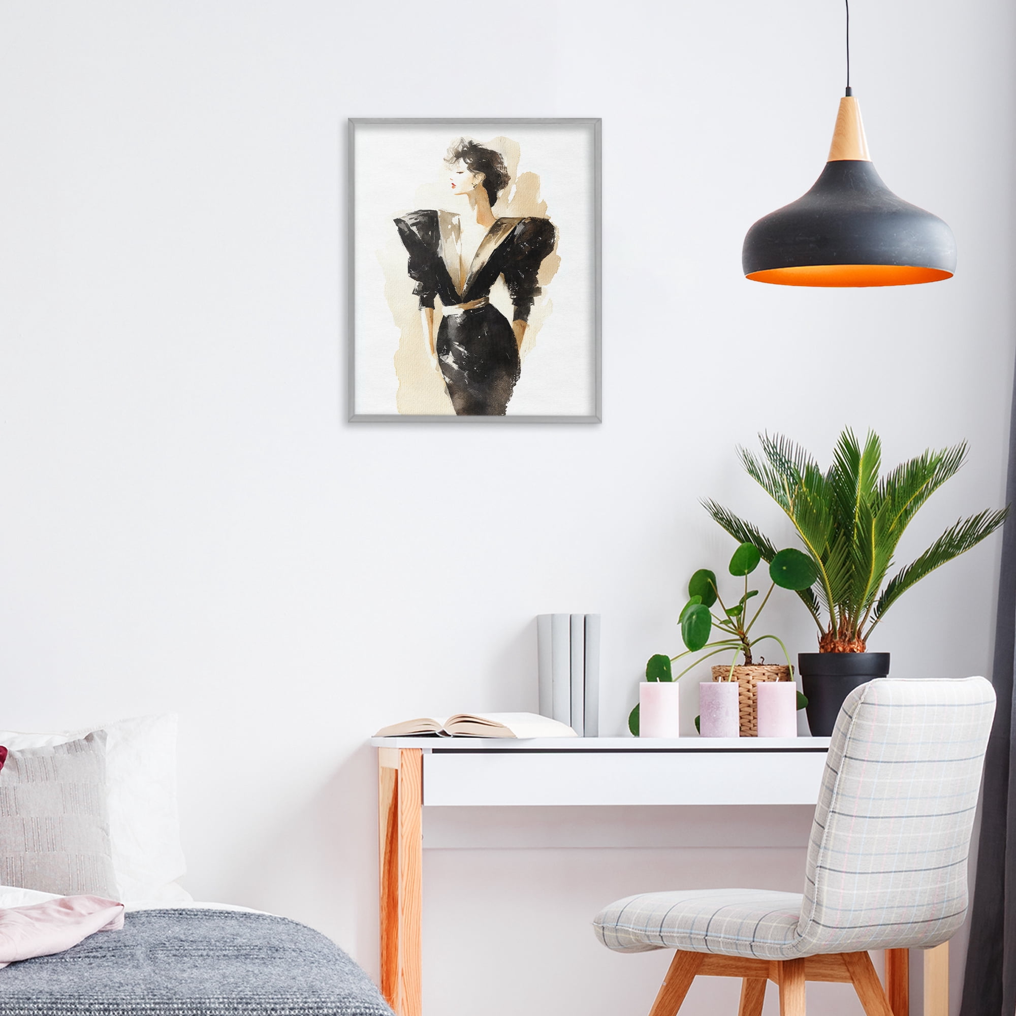 Stupell Industries Timeless Velvet Attitude Gray Framed Giclee Art, design by Svetlana Aleynikova
