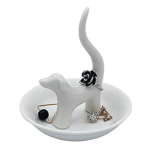 Black Bow Porcelain Plate Ceramic Jewelry Ring Dish Decorative Vanity Tray