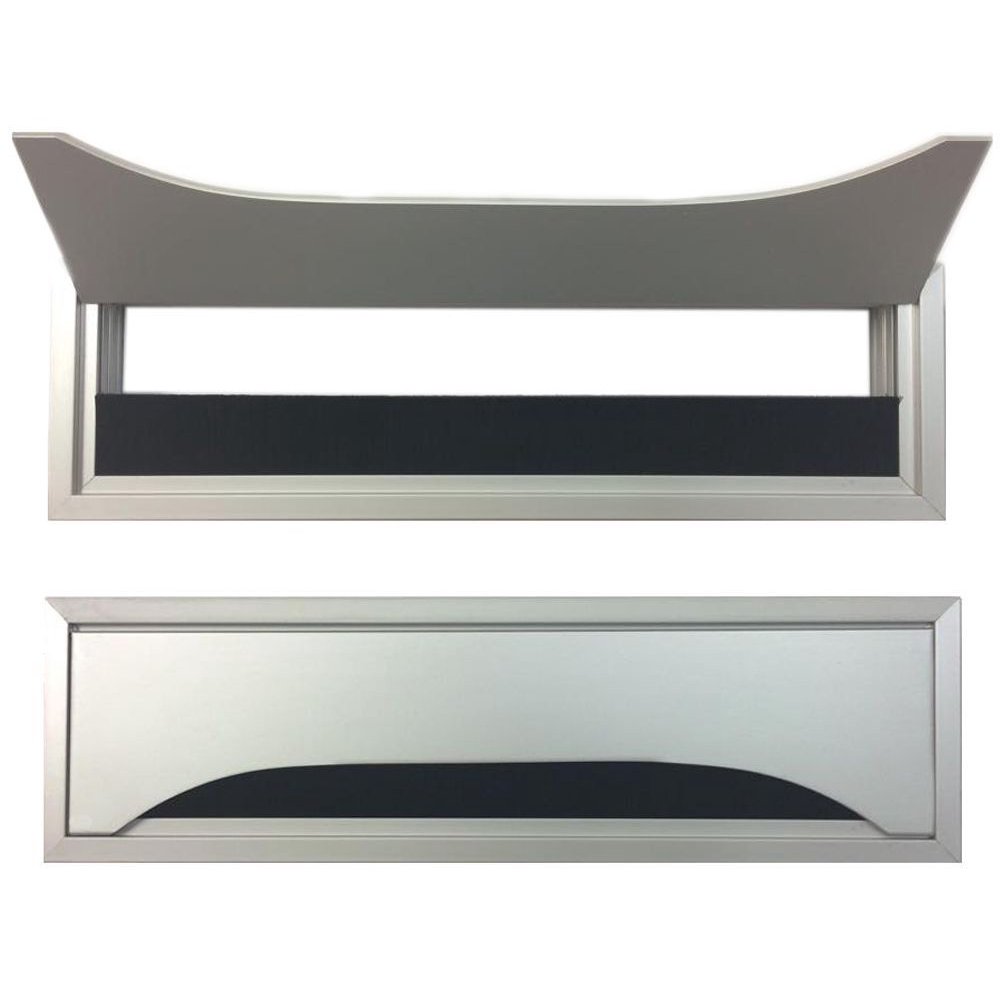 Silver Rectangular Metal Table Grommet with Bristles