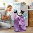 thumbnail image 6 of Abstract Purple Flower Laundry Basket with Handles 50L Collapsible Laundry Hamper for Bathroom Bedroom Laundry Room, 6 of 7