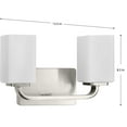 thumbnail image 2 of Cowan Collection Two-Light Modern Brushed Nickel Etched Opal Glass Bath Vanity Light, 2 of 2