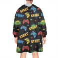 thumbnail image 2 of Wearable Oversized Blanket,Multicolor Controllers Games Icons Black Pattern Wearable Blanket Hoodie for Adults,Cozy Hooded Blankets with Super Pockets,Super Warm Fuzzy Pullover for Women & Men, 2 of 6