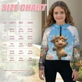 thumbnail image 7 of Xoenoiee Highland Cattle Daisy Flower Print Hoodies for Girls Teens Oversized Half Zip Y2K Pullover Sweater Casual Long Sleeve Sweatshirt with Pocket, 7-8 Years, 7 of 7