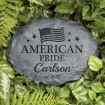 Personalized American Flag Garden Stone