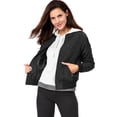 thumbnail image 3 of INSPIRE CHIC Women's Quilted Jackets Stand Collar Zip Up Raglan Sleeves Bomber Jacket, 3 of 6