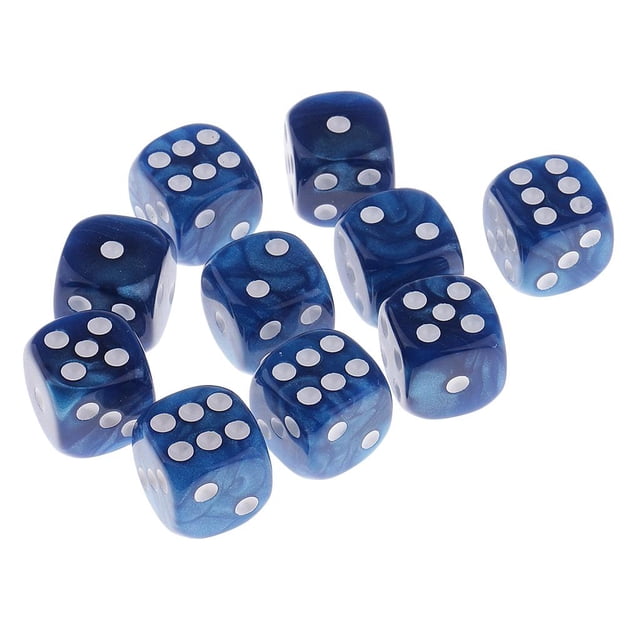 Set de 10PCS Dados de Plásticos Digitales D6 Para Accesorio Dado s de RPG de Azul Yotijar Juego de dados puntuales de 6 caras