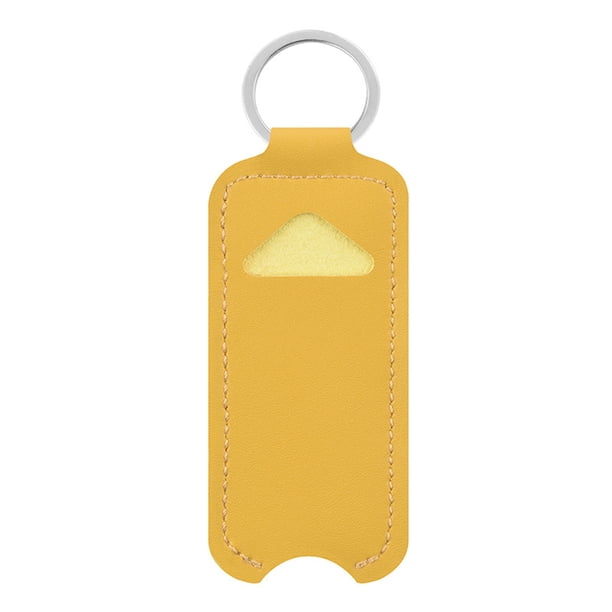 Bolsa de almacenamiento de lápiz labial, pequeña bolsa portátil para bálsamo labial con llavero, práctico estuche de transporte para lápiz labial para exteriores.