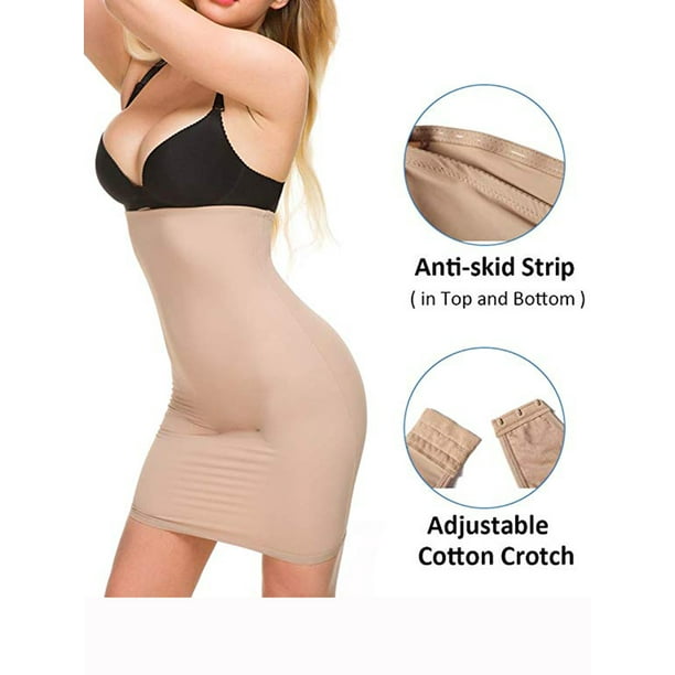 SAYFUT Half Slip for Women High Waist Under Dress Seamless Shaping Seamless  Slip Tummy Control Slimming Shapewear 