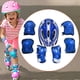 thumbnail image 5 of Juego de 7 piezas de protección para casco de bicicleta para niños, coderas, rodilleras, equipo de patinaje, casco de monopatín para montar en Azul profundo, 5 of 8