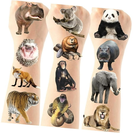Dreamtimes Wildlife Animal - 6 Sheets with Over 100 Animal, Jungle & Sea Creatures Party Decorations, Ideal School Prizes for Boys and Girls