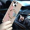 thumbnail image 3 of XPM for Apple iPhone 14 /13 Phone Case, Chrome Hybrid with Rotating Magnetic Circle Ring Stand, Slim Shockproof Hybrid Cover for iPhone 14 / iPhone 13 (Desert Titanium), 3 of 7