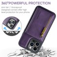 thumbnail image 3 of Allytech Magnetic Detachable Wallet Case for iPhone 15 Plus, [Support Wireless Charging] Luxury PU Leather Slim Cover with Card Slots & Kickstand, Protective Anti-Drop RFID BLOCKING Case, Purple, 3 of 14
